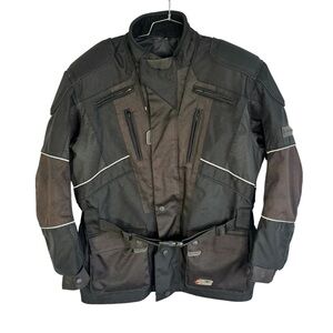 FRANK THOMAS BIKER JACKET BLACK MOTOCYCLE COAT MADE IN ENGLAND MEN SIZE LARGE